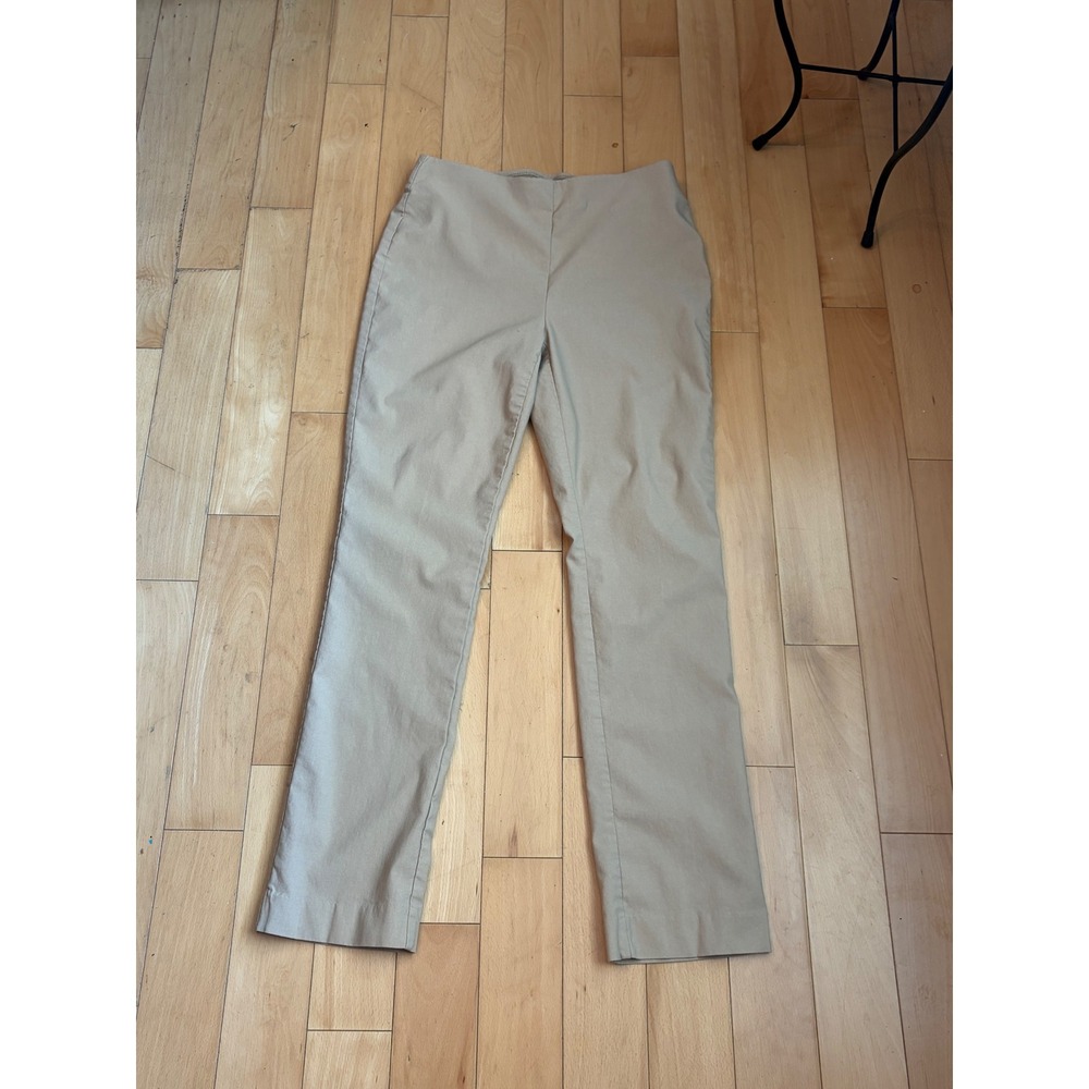 Chico's So Slimming Pants Womens 0 Tan Khaki Pull On Straight Leg Stretch